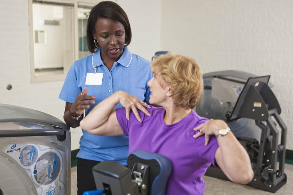 Occupational therapists helping older adult